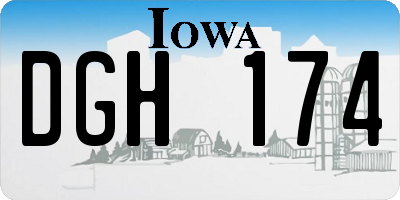 IA license plate DGH174