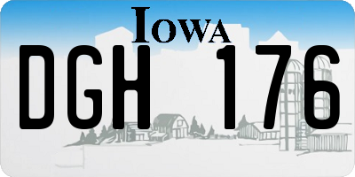 IA license plate DGH176