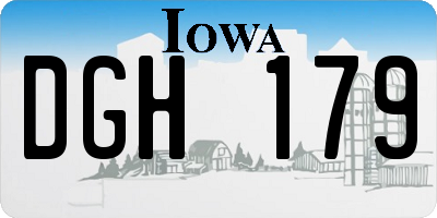 IA license plate DGH179