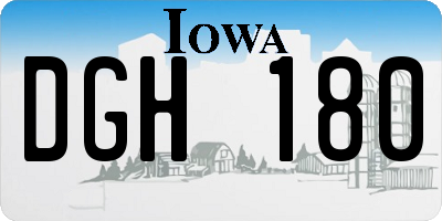 IA license plate DGH180
