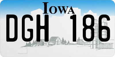 IA license plate DGH186
