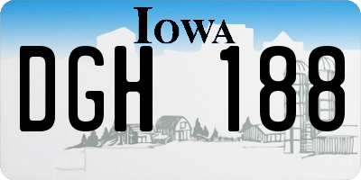 IA license plate DGH188