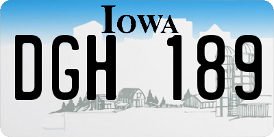 IA license plate DGH189