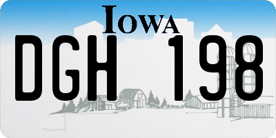 IA license plate DGH198