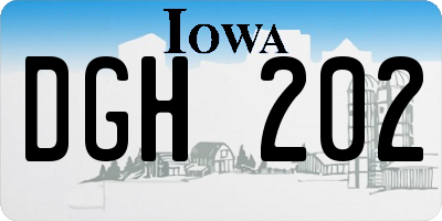 IA license plate DGH202