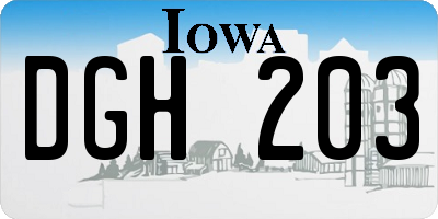 IA license plate DGH203