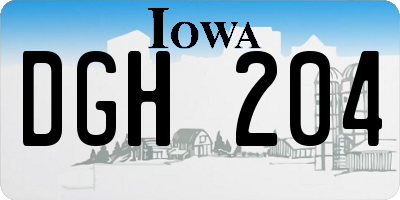 IA license plate DGH204