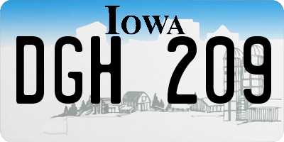 IA license plate DGH209