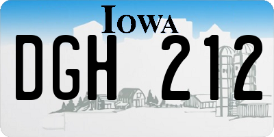 IA license plate DGH212