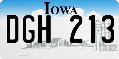 IA license plate DGH213