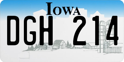 IA license plate DGH214
