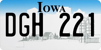 IA license plate DGH221