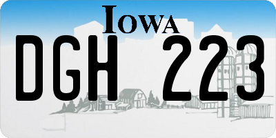 IA license plate DGH223