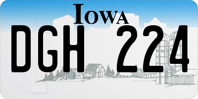 IA license plate DGH224