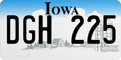 IA license plate DGH225