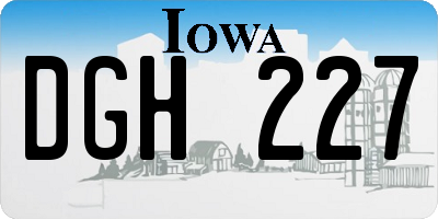 IA license plate DGH227