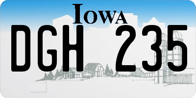 IA license plate DGH235