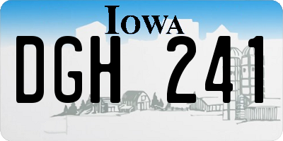 IA license plate DGH241