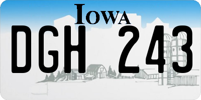 IA license plate DGH243