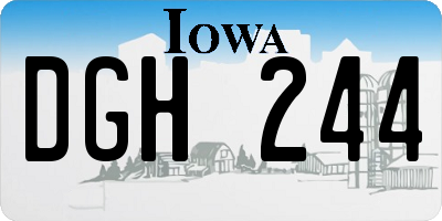 IA license plate DGH244