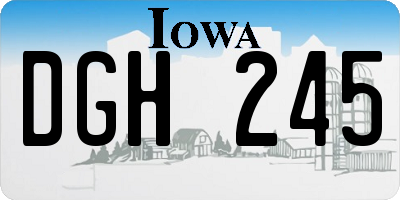 IA license plate DGH245