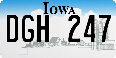 IA license plate DGH247