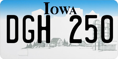 IA license plate DGH250
