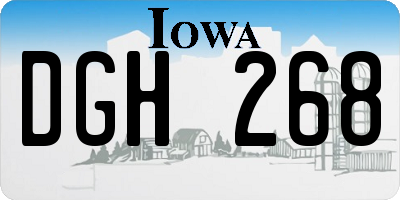 IA license plate DGH268