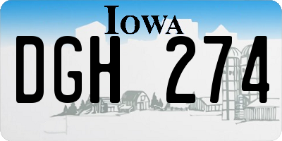 IA license plate DGH274