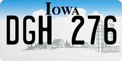 IA license plate DGH276