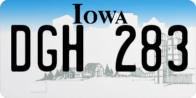 IA license plate DGH283