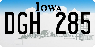 IA license plate DGH285