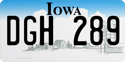 IA license plate DGH289