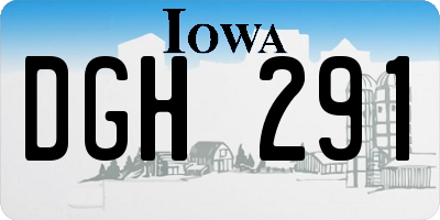 IA license plate DGH291