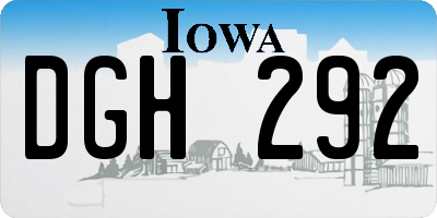 IA license plate DGH292