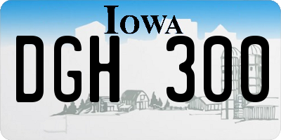 IA license plate DGH300