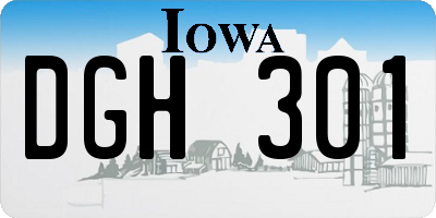 IA license plate DGH301