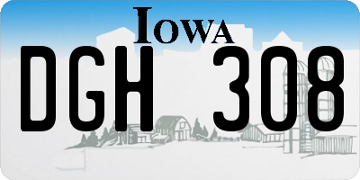 IA license plate DGH308