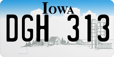 IA license plate DGH313
