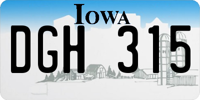 IA license plate DGH315