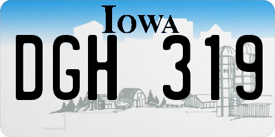 IA license plate DGH319