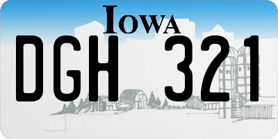 IA license plate DGH321