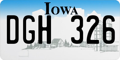 IA license plate DGH326