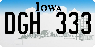 IA license plate DGH333