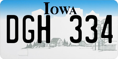 IA license plate DGH334