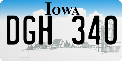 IA license plate DGH340