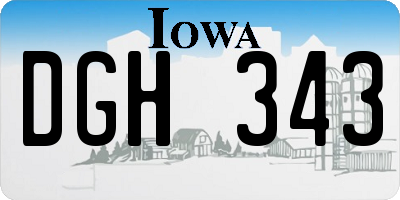 IA license plate DGH343
