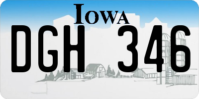 IA license plate DGH346