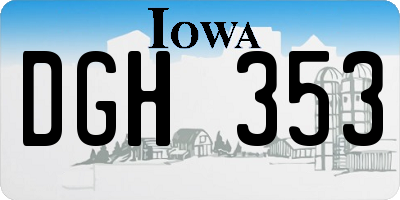 IA license plate DGH353