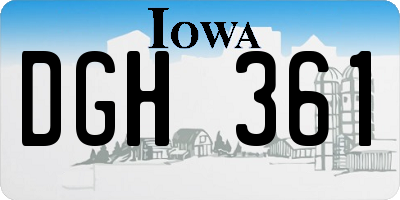 IA license plate DGH361